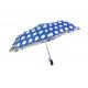 SGS Ladies Auto Open Polyester 190T Dot Umbrella With Ruffle Edge