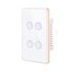 Tuya For Google&Alexa Smart Home Wall Touch Wireless Switch 1/2/3/4 Gang Zigbee Switches Concave Glass