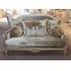 Velvet Sectional Antique Wooden Sofa Set