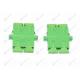 Green Color ABS Housing SC Apc Adapter , SC Duplex Adapter With Ceramic Sleeve