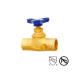Solder Connect Brass Stop Valve With Drain  1/2″ -3/4″ Straight Through Type Renewable Seat And Disc
