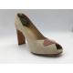 Suede Womens Leather Dress Shoes ODM OEM With Peep Toe Heels