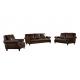 Retro Vintage Dark Brown Leather Sofa Set ,Top Full Grain Leather Sofa For Home