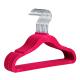 Multipurpose 16 Inch Simplify Velvet  Chrome Flocked Hanger Hooks