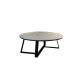 Metal Frame Round Wood Coffee Table ODM For Modern Home Furniture