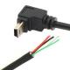 90 Degree Up Down Left Right Angle Mini USB to Stripped Bare Wire Open End Pigtail Cable