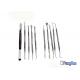 10pcs/Set Stainless Steel Dental Laboratory Wax Carving Tools Instrument Kits