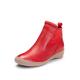 S083 New small leather shoes women retro casual handmade leather + knitted stitching wedge heel women's shoes