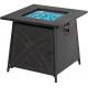 28 Inch 50000 Btu Propane Gas Fire Pit Square Outdoor For Deck Porch
