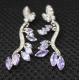 Luxurious wedding jewelry  AAA cubic zircon earrings, daisy amethyst metal casting jewelry  dangling earrings for women