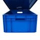Transportation Stackable Plastic Storage Crate with Attached Lid and Customized Logo