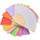 Multicolor Bamboo Paper Folding Hand Fans Manual Plain For wedding