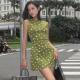 Street style summer sweet sexy backless round neck floral loose princess skirt Europe and the United States new dress