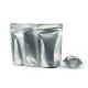 250g Black Coffee Silver Plastic Pouch Packaging With Reclosable Zipper