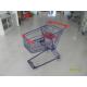 Safety Plastic 75L Retail Wire Shopping Trolley With Easy Pushing Handle