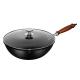 9.3cm Deep Classic Stir Frying Pan Chemical Free Uncoating With Wooden Handle