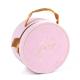 Cardboard Pink Round Packaging Box With Ribbon Wedding Celebration