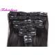 Durable Brazilian Human Clip In Hair Extensions Double Weft Silky Straight