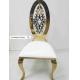 Ellipse High Back Golden Wedding Dining Chair With Flower OEM