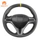 Customized Hand Stitched Suede Leather Steering Wheel Cover for Honda Civic 8 8th Gen 2006 2007 2008 2009 2010 2011