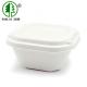 Square Milk Biodegradable Sugarcane Bagasse Bowl With Lid Eco Friendly Disposable LFGB