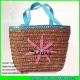 LUDA embroidery flower straw purses brown small wheat straw bags