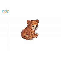 Kids Clothes Embroidered Iron On Patch , Teddy Bear Custom Embroidery Patch