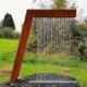 Cascading Outdoor L-shaped Corten Steel Rain Curtain Fountain Water Features