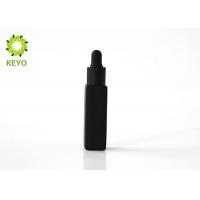 Matte Black Empty Essential Oil Bottles , Square Shape 10ml Glass Dropper Bottles