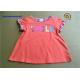 Azalea Color Baby Girl Short Sleeve Tops Contrast Neck Binding Screen Print / Applique