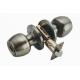 Brushed Metal Stainless Steel Spherical Knob Door Cylinder Lock For Household Doors