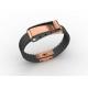 Top Quality Europe Fashion Stainless Steel Genuine Leather Silicone Bangle Bracelet ADB162