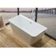 Glossy Solid Surface Acrylic Free Standing Bathtub Indoor Square Shaped