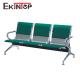 Green Airport Waiting Area Chairs , Steel 3 Seater Chair With Synthetic Leather