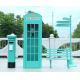 SGS Shipping Container Furniture London Telephone Booth Decor Clock Metal Model Toy Gift