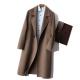 Pure Wool Men's Double-Sided Cashmere Coat Mid-Length Trench Jacket for Casual Outwear