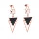 Wholesale Fashion Jewelry Stainless Steel Rose Gold Earrings For Women Black Drop Pendant