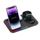 LED 3 In 1 Foldable Wireless Charger 15W 10W 7.5W 5W With Clock