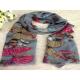 Butterfly Pink Gray Ladies Rayon / Voile Scarves ，202 * 96cm