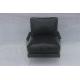 Black Leisure Dining Acrylic Frame Genuine Leather Armchair For Club