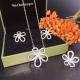 Van Cleef & Arpels 18K White Gold Diamond Flower Earring with Necklace Ring Jewelry Set