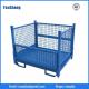 Industrial stackable collapsible heavy duty rolling wire mesh container warehousing