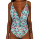 Tiered Layer Tie a Knot Front Top With Low waist Bikini swimsuit high cut