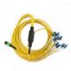 12 Cord Connector MPO / UPC LC / UPC Fiber Optic Patch Cord Yellow