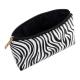 3 Pack Zebra Striped PU Leather Toiletry Travel Bag