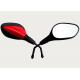 Triangle Shaped Lady Motorcycle Rear View Mirrors Red And Black Color 14.4cm x 8cm Glass