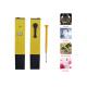 Yellow Handy Digital PH Meter With Temperature Compensation , Hydroponic Ph Tester