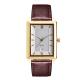 Square Shape Cowhide Strap Roman Scale Dial Big Date Watch For Lover