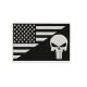USA Flag Skull iron On Patch Black & White Army Combat Morale Applique