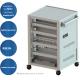 Public Wireless Two Point Lock Trolley Charging Cart Charging Vault Storage IPad Charging Cabinet